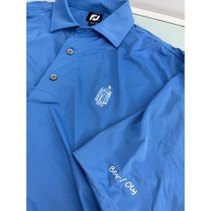 Footjoy FJ Men Golf Polo Shirt Short Sleeve Blue Stretch Large L